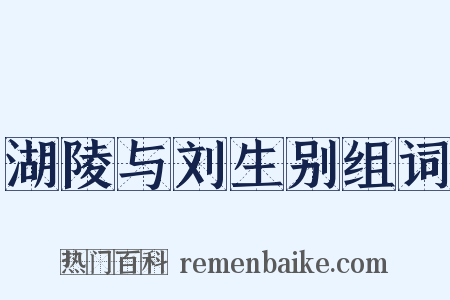 湖陵与刘生别组词是什么意思的图片